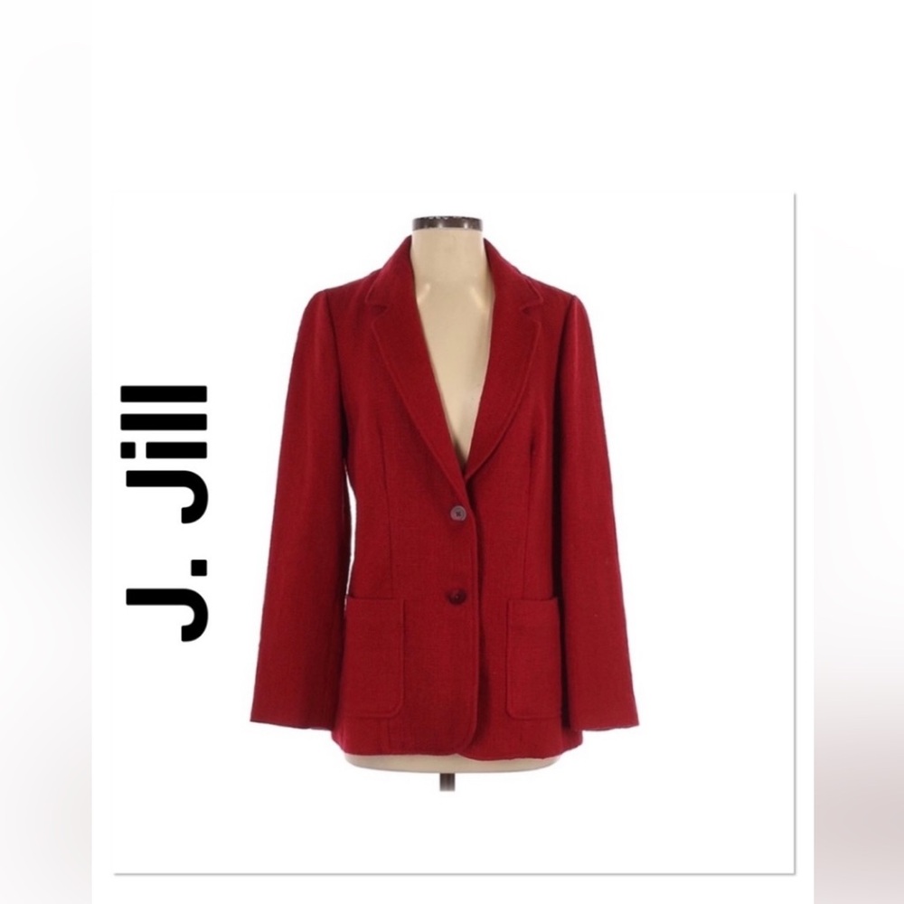 J. Jill Classic Red Wool Blazer